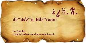 Ádám Nándor névjegykártya
