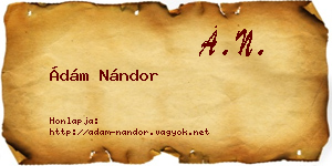 Ádám Nándor névjegykártya